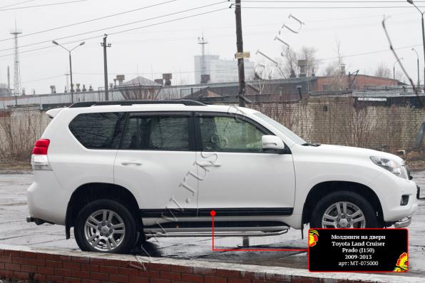 Молдинги на двери Toyota LC Prado 150 2013- глянец (под покраску)