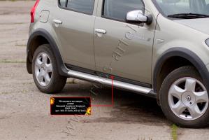 Молдинги на двери узкие Renault Sandero Stepway 2009-2013 шагрень