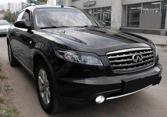 Накладки на передние фары Infiniti FX 35 2003-2008 глянец (под покраску)