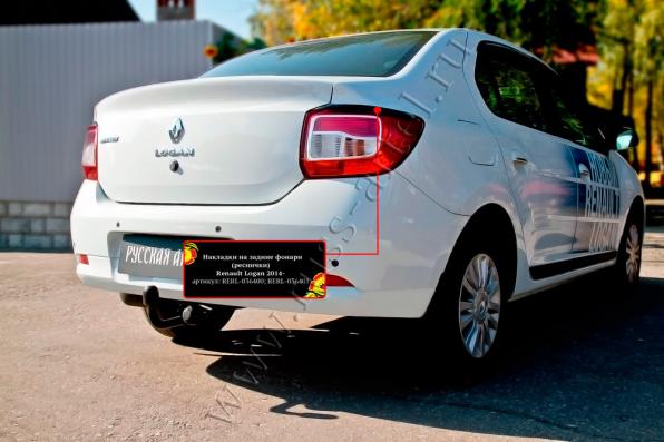 Накладки на задние фонари (Реснички) Renault Logan 2018- глянец (под покраску)