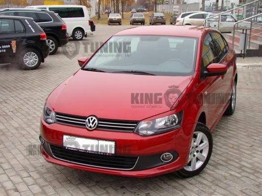 Накладки на фары  Volkswagen Polo 5 2009-2016 глянец (под покраску)