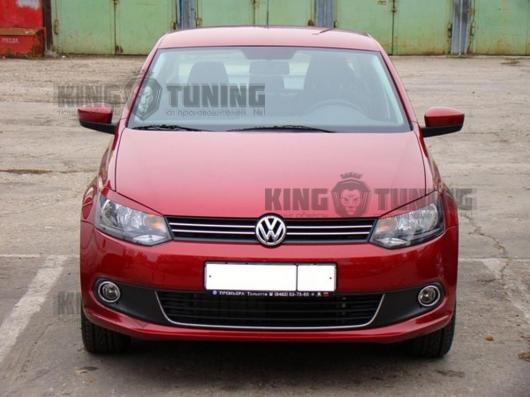 Накладки на фары  Volkswagen Polo 5 2009-2016 глянец (под покраску)