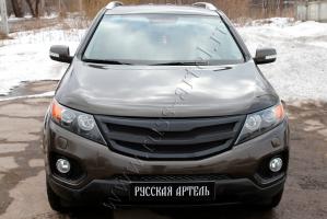 Решётка радиатора с черной сеткой KIA Sorento R 2010-2013 глянец (под покраску)