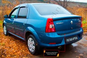 Накладка на задний бампер Renault Logan 2010-2013 шагрень