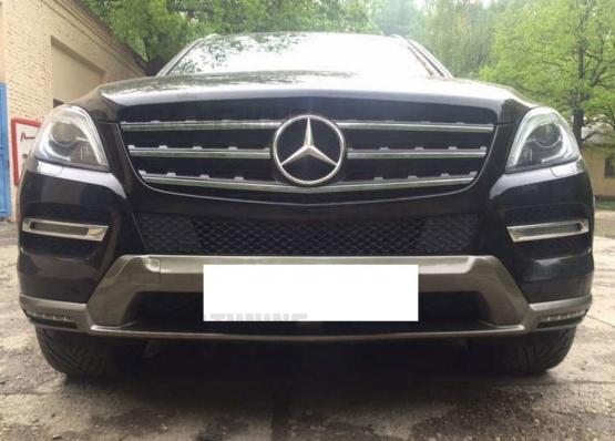 Юбка на передний бампер brabus mercedes ML 166