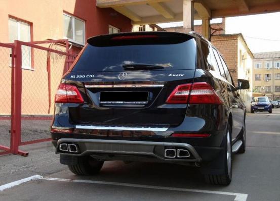 Юбка на задний бампер brabus mercedes ML 166