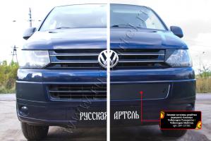 Зимняя заглушка решётки переднего бампера Volkswagen Multivan (T5 рестайлинг) 2009-2015