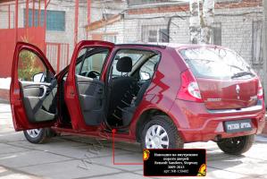 Накладки на внутренние пороги дверей Renault Sandero Stepway 2009-2013